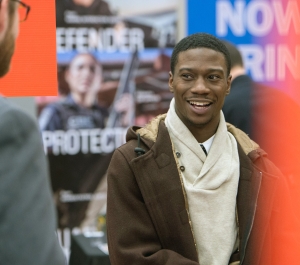 Students at job fair 